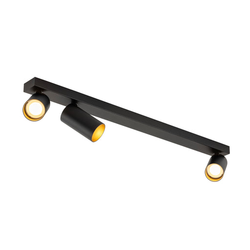 SLV KAMI, ceiling-mounted light, 3x max. 10W, GU10, black/gold