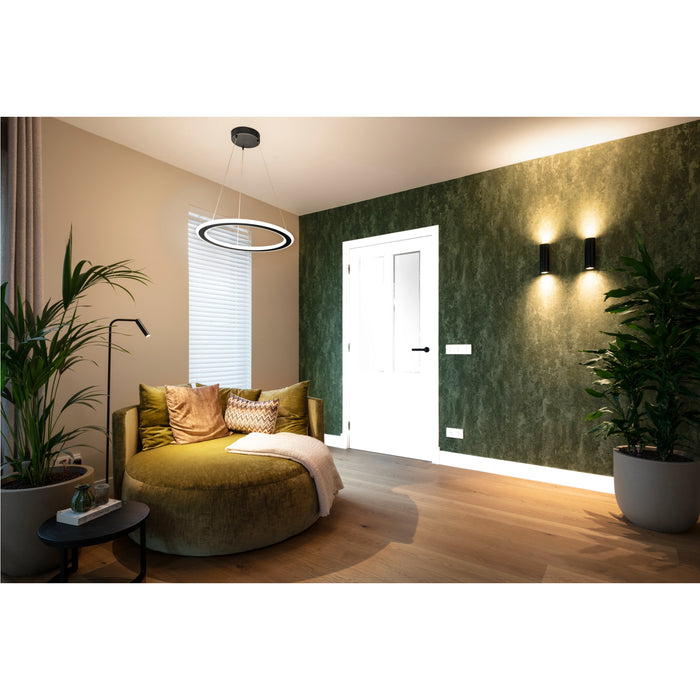 SLV 1007855 ONE FLAT PD, pendant light, pendant length 180 cm, 2700/3000 K, PHASE, black (MD02)