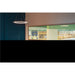 Modern round LED pendant light, suspended.
