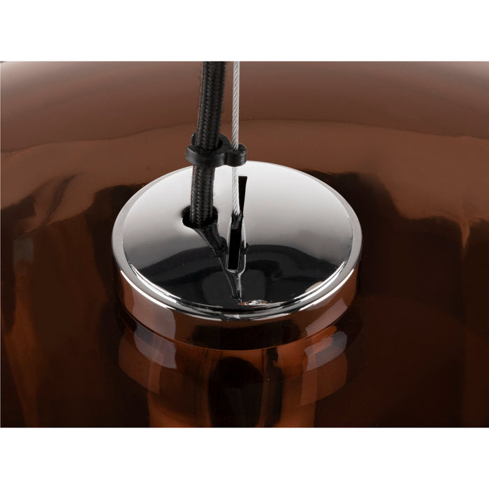 Bottom view product picture of SLV PANTILO CONVEX 40, pendant light, 150cm, E27, max. 40W, copper