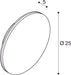 Dimensioned drawing of SLV D-RING M, wall light, PHASE, 2700/3000K, PHASE, IP65, white