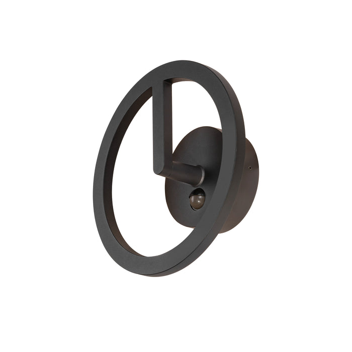 SLV Q-RING, wall light, sensor, 3000K, IP54, black