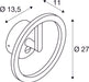 Dimensioned drawing of SLV Q-RING, wall light, sensor, 3000K, IP54, black