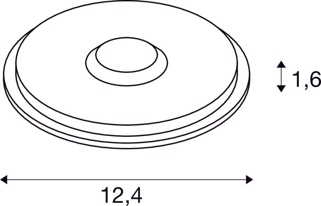 Dimensioned drawing of SLV BIG PLOT module, stainless steel 316L, 3000K