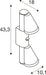 Technical drawing of a wall-mounted light fixture with dimensions.