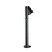 Black metal bollard light with a matte finish and round base.