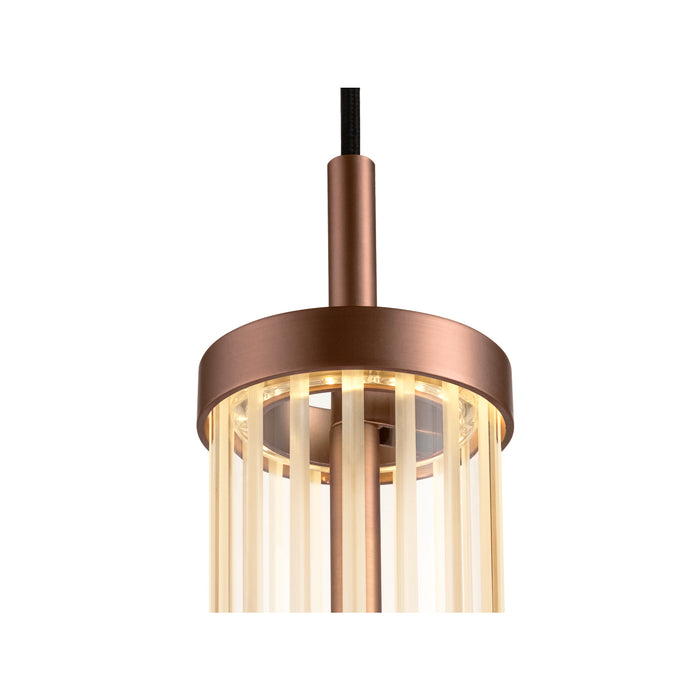 Front view product picture of SLV QUIMERA, pendant light, pendant length 150cm, 2700/3000K, PHASE, dark copper