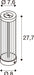 Technical drawing of a cylindrical diffuser with dimensions.