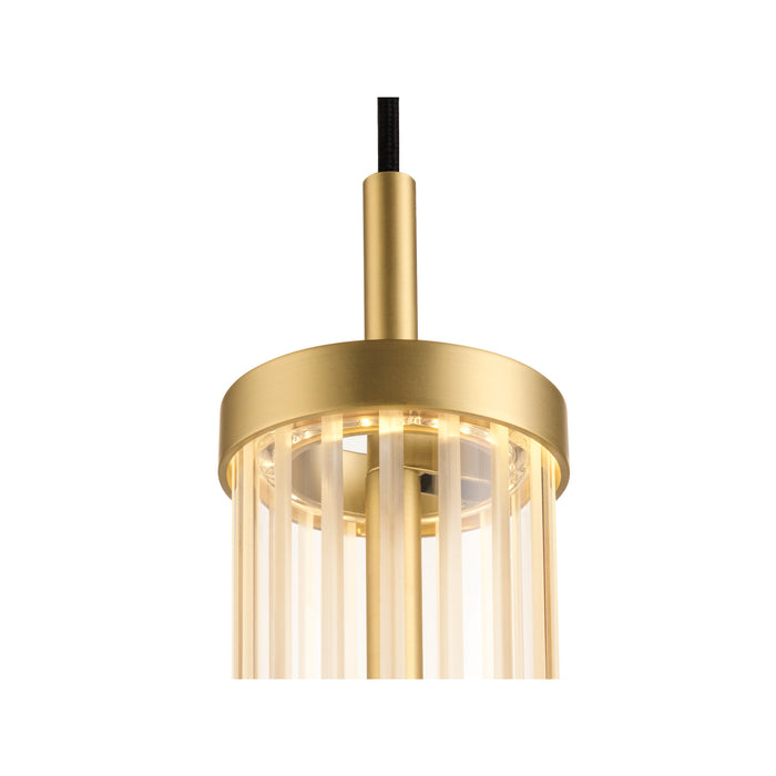 Front view product picture of SLV QUIMERA, 1~ pendant light, pendant length 150cm, 2700K, PHASE, brushed brass