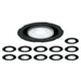 Recessed LED downlights, black and white finish, ceiling mounted.