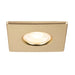 Square recessed light fixture, brass finish.