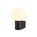 Front view product picture of SLV VARYT, wall-mounted light, round, 1x max. 6W, E14, black