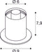 Dimensioned drawing of SLV VARYT, table lamp, round, 1x max. 6W, E14, copper