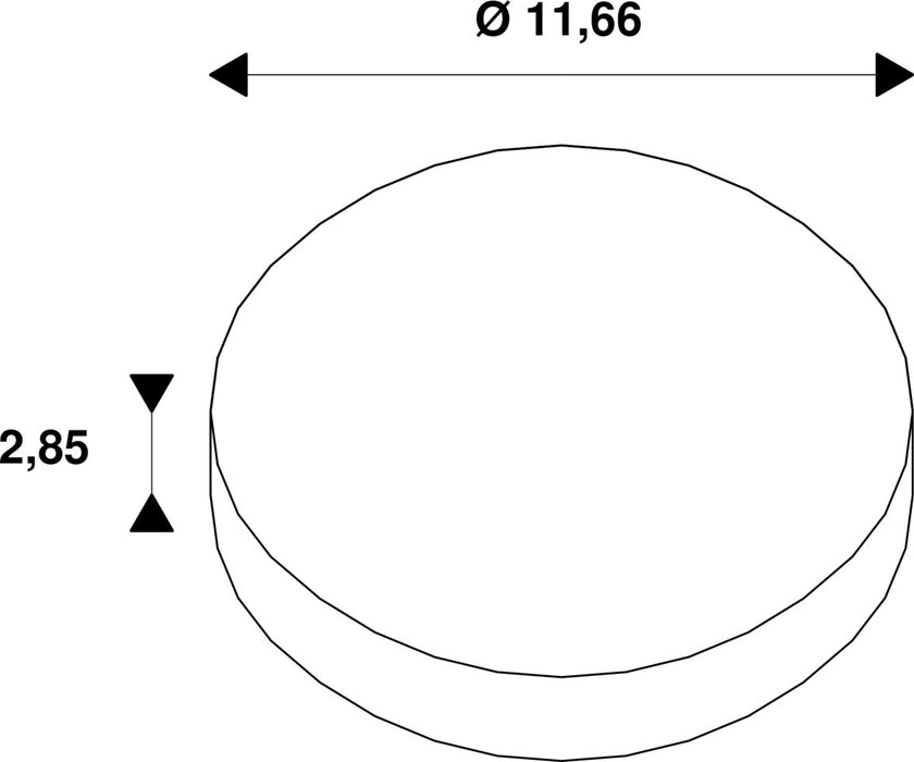 Dimensioned drawing of SLV NUMINOS® XL, front ring, matt gold
