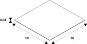 Dimensioned drawing of SLV 1~ SYSTEM, cover, L: 10 W: 10 cm, black