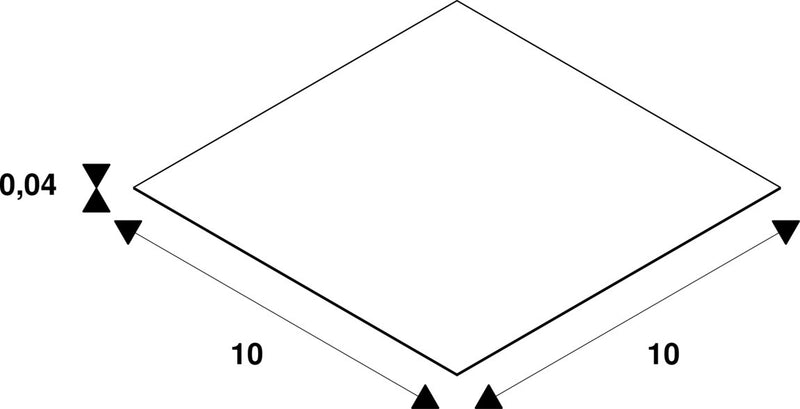 Dimensioned drawing of SLV 1~ SYSTEM, cover, L: 10 W: 10 cm, black