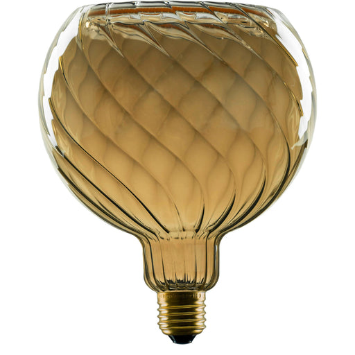 SLV Colourless LED Floating Globe 150 twisted, LED bulb, smokey grey, E27, PHASE, 6W, 1900K