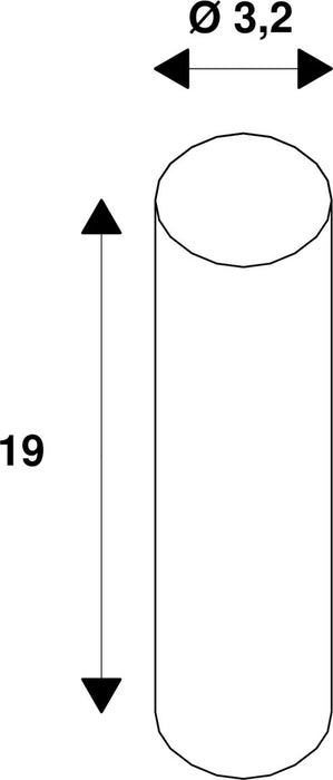 Dimensioned drawing of SLV Colourless LED Tube Soft Spiral, LED bulb, E27, PHASE, 6W, 2200K