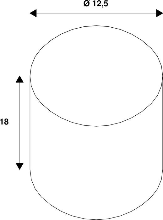 Dimensioned drawing of SLV Colourless LED Globe 125 Half Moon, LED bulb, E27, PHASE, 7W, 2700K