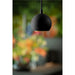 Black metal pendant light fixture with a matte finish.
