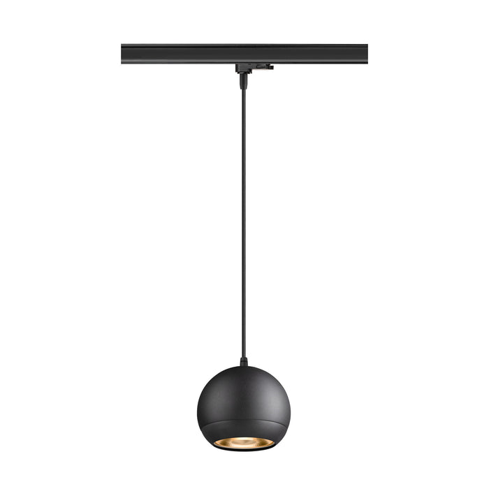 SLV LIGHT EYE® 150, 3~ pendant light, GU10, pendant length 150cm, 1x max. 13W, matt black