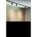 Black metal track lighting fixture, ceiling mounted.