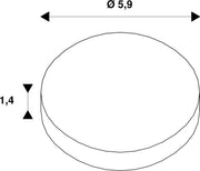 Dimensioned drawing of SLV LIGHT EYE® 90, decorative ring, matt gold