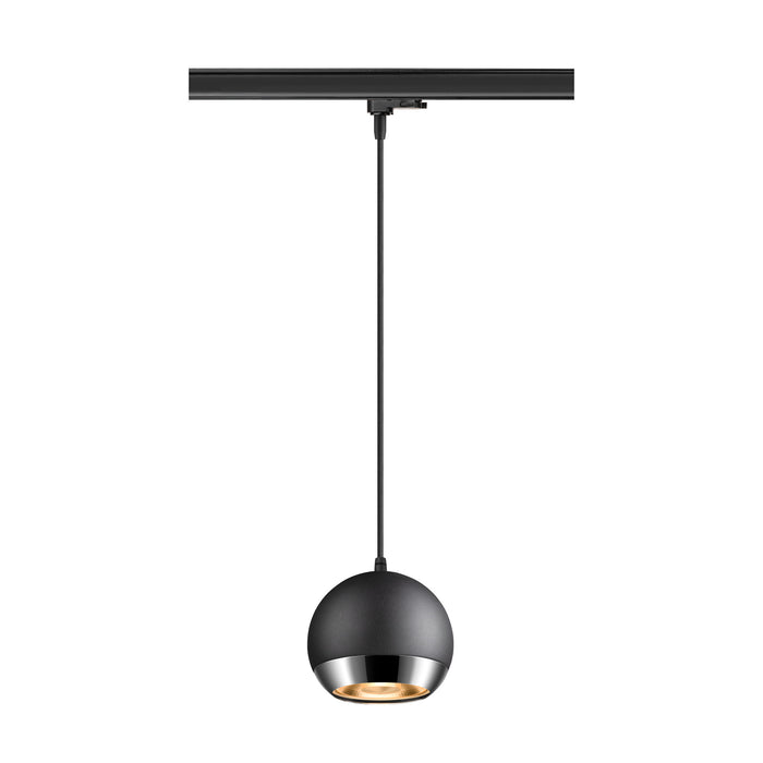Bottom view product picture of SLV LIGHT EYE® 150, 3~ pendant light, GU10, pendant length 150cm, 1x max. 13W, matt black