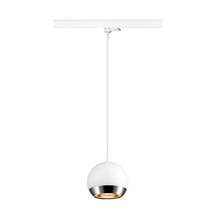 Bottom view product picture of SLV LIGHT EYE® 150, 3~ pendant light, GU10, pendant length 150cm, 1x max. 13W, matt white