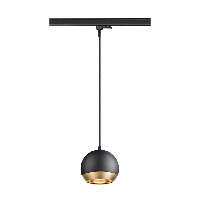 Back view product picture of SLV LIGHT EYE® 150, 3~ pendant light, GU10, pendant length 150cm, 1x max. 13W, matt black