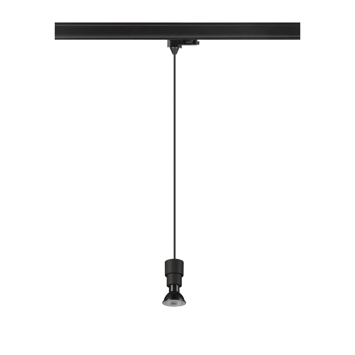 Back view product picture of SLV PURI 2.0 Basic, 3~ pendant light, GU10, pendant length 200 cm, 1x max. 6W, black
