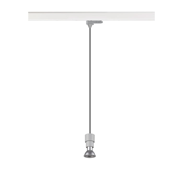 Back view product picture of SLV PURI 2.0 Basic, 3~ pendant light, GU10, pendant length 200cm, 1x max. 6W, grey