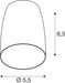 Dimensioned drawing of SLV PURI 2.0 Dome, lampshade, h: 6.5 cm, gold