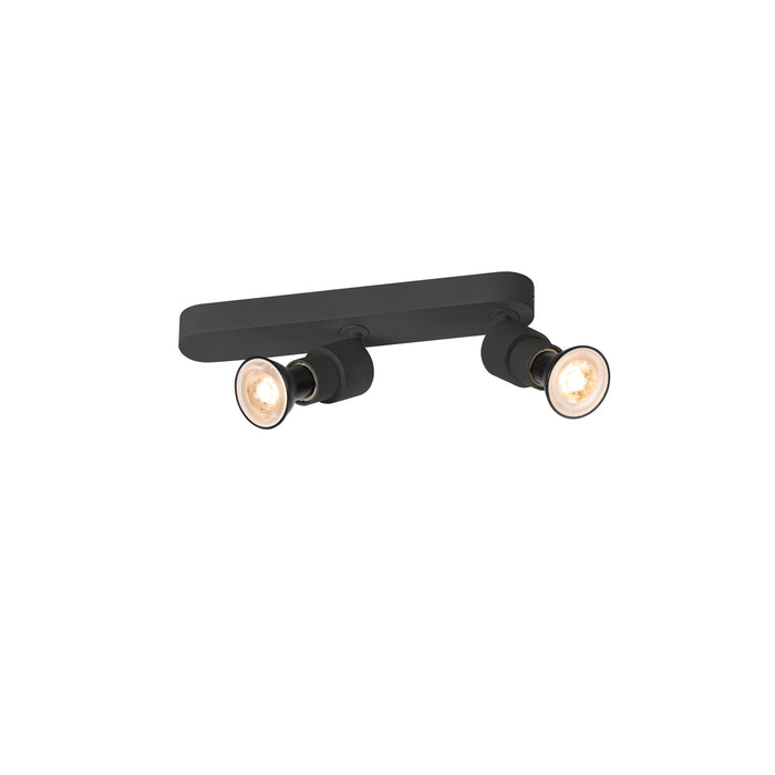 SLV PURI 2.0 Basic, wall and ceiling-mounted light, asymmetrical, round, 2 x max. 6W GU10, black