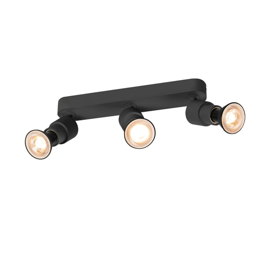 SLV PURI 2.0 Basic, wall and ceiling-mounted light, long, round, 3 x max. 6W GU10, black