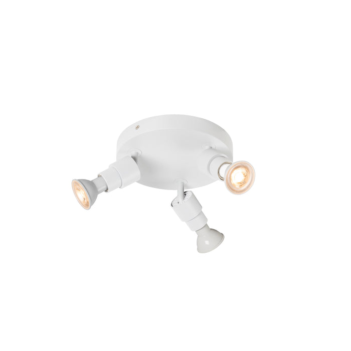 SLV PURI 2.0 Basic, wall and ceiling-mounted light, round, 3 x max. 6W, GU10, white