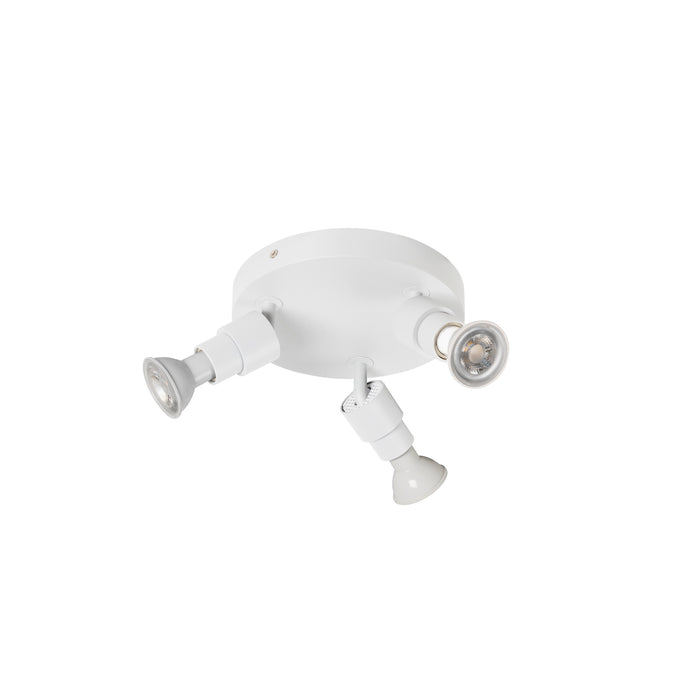Back view product picture of SLV PURI 2.0 Basic, wall and ceiling-mounted light, round, 3 x max. 6W, GU10, white