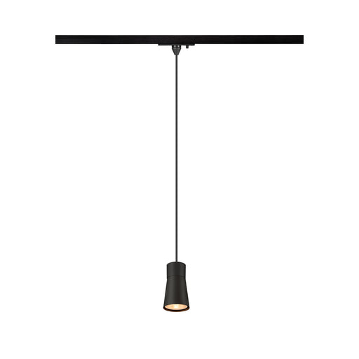SLV PURI 2.0 Cone, 1~ pendant light, GU10, pendant length 200 cm, 1x max. 6W, black