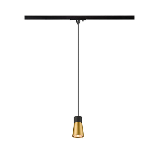 SLV PURI 2.0 Cone, 1~ pendant light, GU10, pendant length 200 cm, 1x max. 6W, black / gold