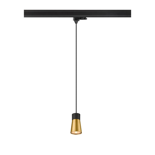 SLV PURI 2.0 Cone, 3~ pendant light, GU10, pendant length 200 cm, 1x max. 6W, black / gold