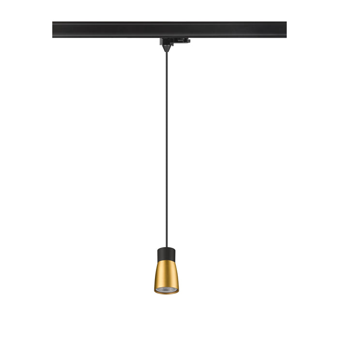 Back view product picture of SLV PURI 2.0 Dome, 3~ pendant light, GU10, pendant length 200 cm, 1x max. 6W, black / gold