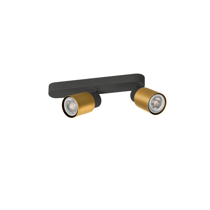 Back view product picture of SLV PURI 2.0 Tube, wall and ceiling-mounted light, asymmetrical, 2 x max. 6W GU10, black / gold