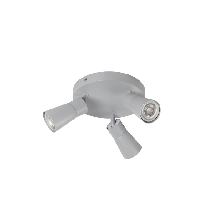 Back view product picture of SLV PURI 2.0 Cone, wall and ceiling-mounted light, round, 3 x max. 6W GU10, grey