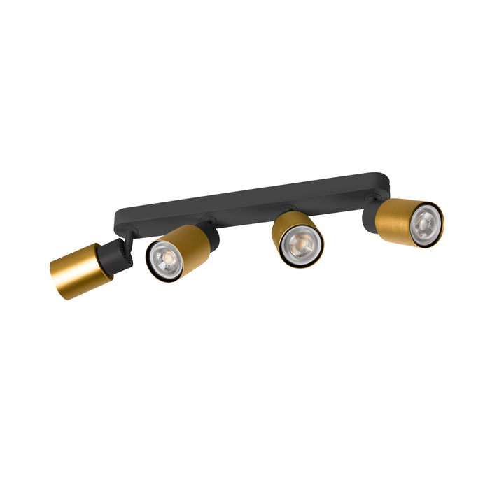 Back view product picture of SLV PURI 2.0 Tube, wall and ceiling-mounted light, long, 4 x max. 6W GU10, black / gold