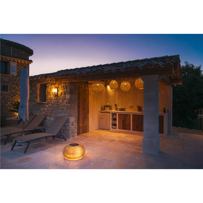 SLV 1008389 ADEGAN, outdoor free-standing light, flat, solar, 2200 K, IP65, brown (MD20)