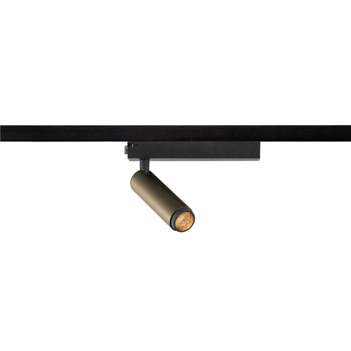 Bottom view product picture of SLV Aluminium GRIP! S, 1~ spot, cylindrical, 2700K, 11W, PHASE, 29°, bronze / black