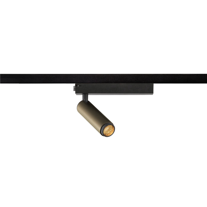 Bottom view product picture of SLV Aluminium GRIP! S, 1~ spot, cylindrical, 3000K, 11W, PHASE, 29°, bronze / black