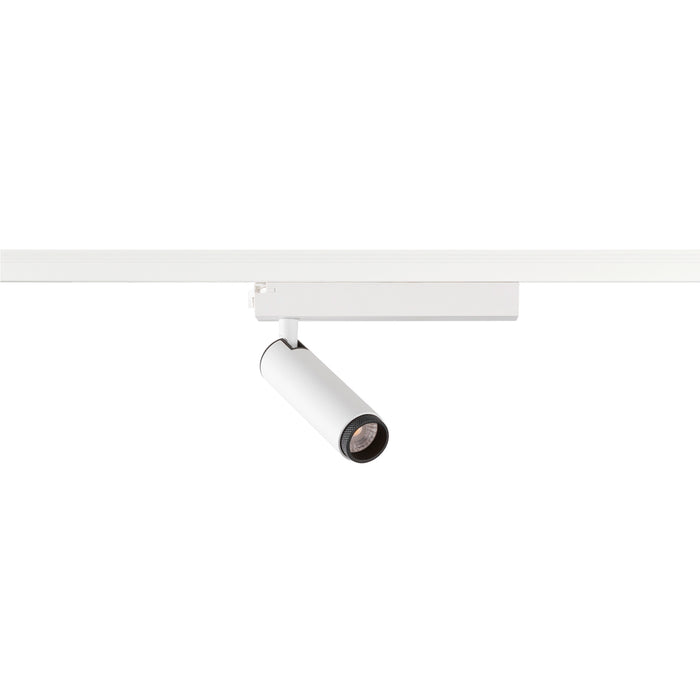 Sloping product picture of SLV Aluminium GRIP! S, 1~ spot, cylindrical, 2000-3000K, 11W, dim-to-warm, PHASE, 29°, white / black