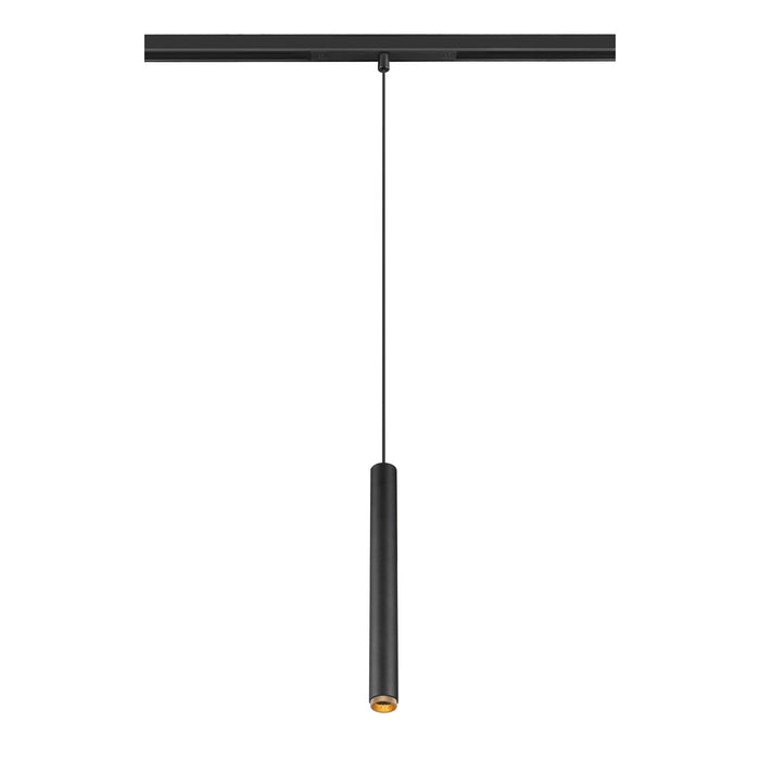 Bottom view product picture of SLV GRIP! S, 48V pendant light, pendant length 200cm, 3000 K, 29°, DALI, black / gold