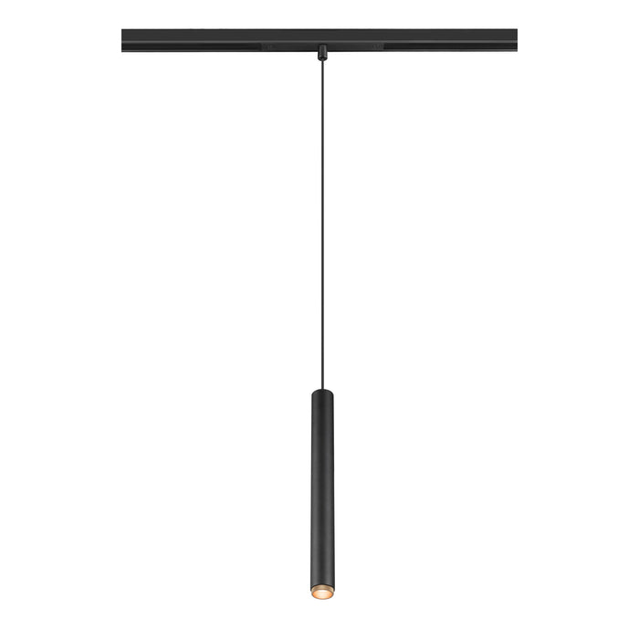 Front view product picture of SLV GRIP! S, 48V pendant light, pendant length 200cm, 2000-3000 K, 29°, DALI, dim-to-warm, black / gold